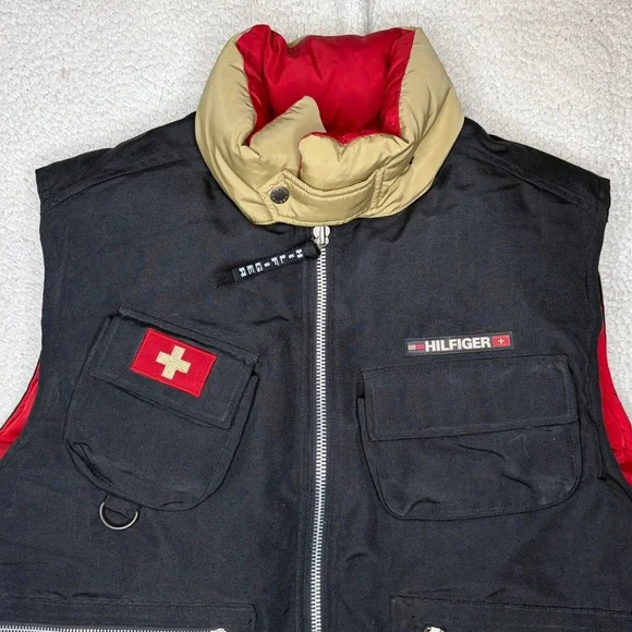 Vintage Tommy Hilfiger Expedition Down Utility Vest: Size Large - Picture 3 of 11